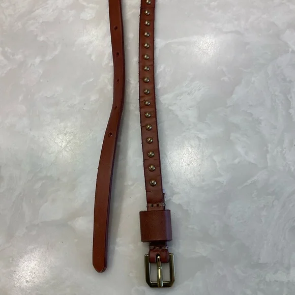 Skinny brown belt with gold studding by Target, Size Small 36 total inches - Picture 6 of 9